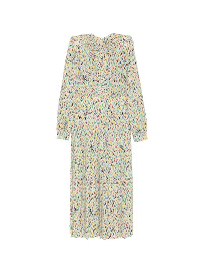 Valentino Logo-print Ruched-collar Dress In Animal Print