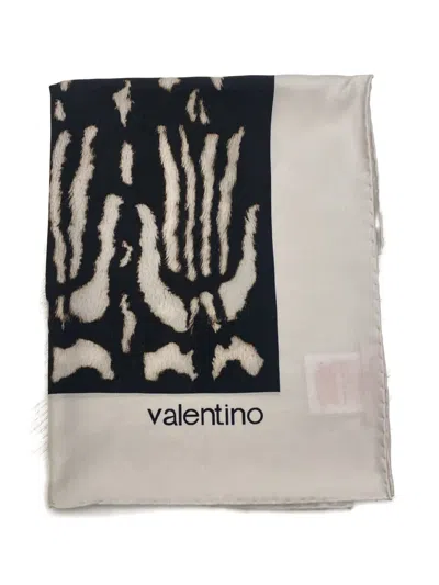 Valentino Logo-print Silk Scarf In Pink