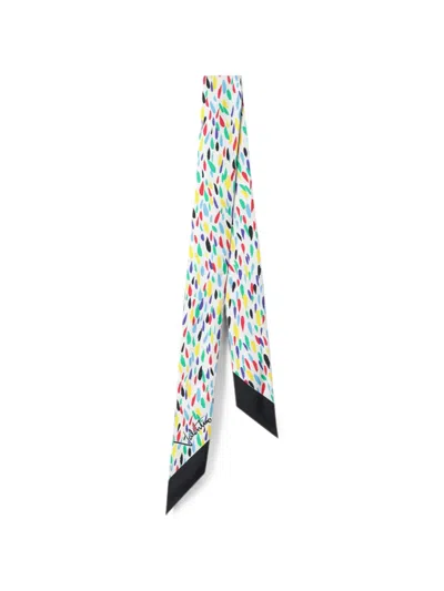 Valentino Garavani Little Stars Print Silk Skinny Scarf In Multi