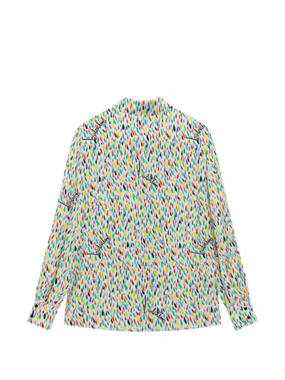 Valentino Logo-print Silk Shirt In Multi
