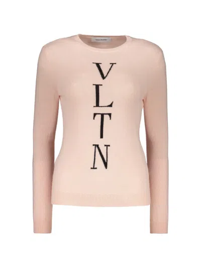 Valentino Logo-print Sweater In Pink