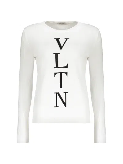 Valentino Logo-print Sweater In White