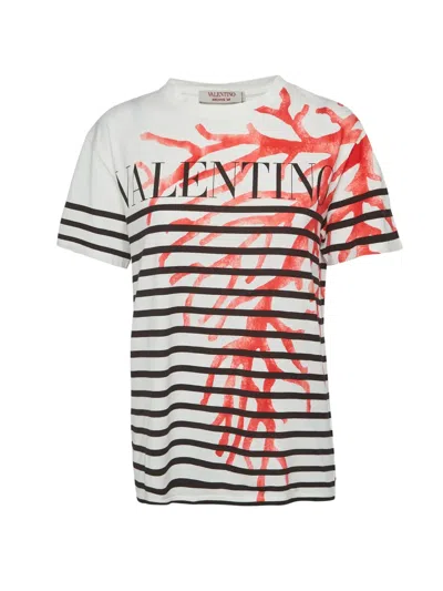 Pre-owned Valentino Logo-print T-shirt In White