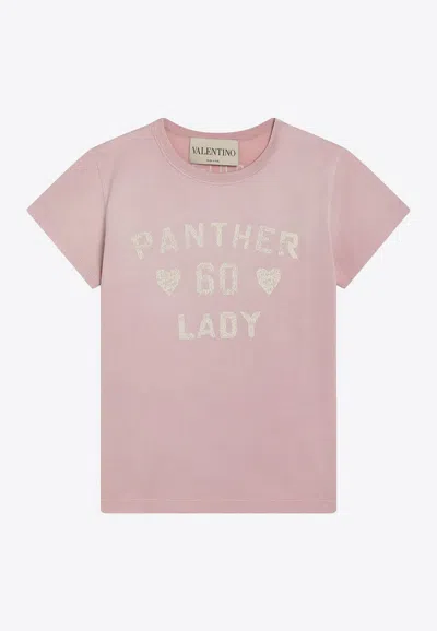 Valentino Logo-printed Crewneck T-shirt In Pink