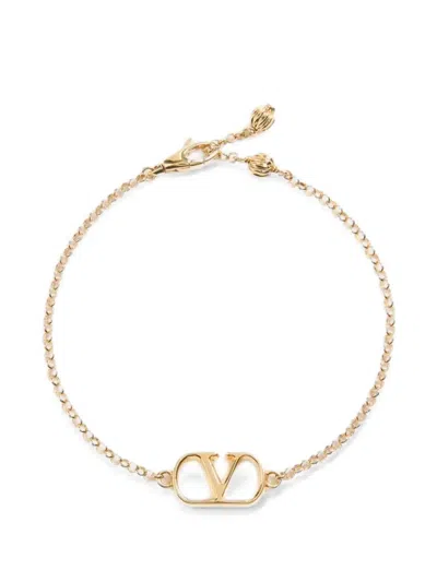 Valentino Garavani Logo-signature Chain Bracelet In 골드 톤