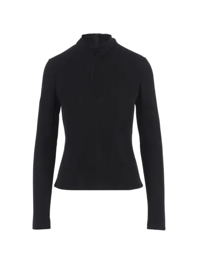 Valentino Viscose With Cut-out Detail Sweater In Black
