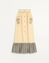 Valentino Embroidered Long Skirt