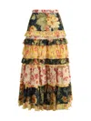 Valentino Multicolor Apres Lhiver Tiered Skirt In Multi