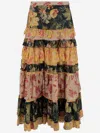 Valentino Multicolor Apres Lhiver Tiered Skirt In Multi