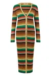 Valentino Striped-pattern Button Cardigan In Multi