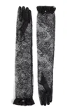 Valentino Long Lace Gloves In Black