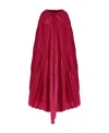 Valentino Long Pleated Cloak In Red