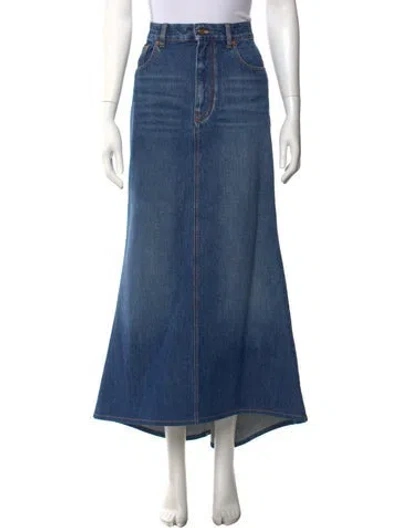 Pre-owned Valentino Long Skirt In Blue