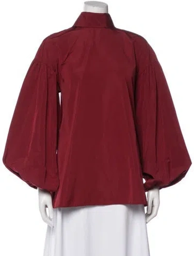 Pre-owned Valentino Long Sleeve Blouse In Red