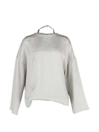 Pre-owned Valentino Long-sleeve Blouse In Silver