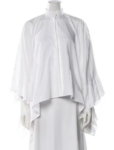 Pre-owned Valentino Long Sleeve Blouse In White