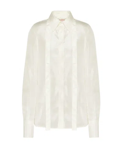 Valentino Long-sleeve Button-fastening Shirt In White
