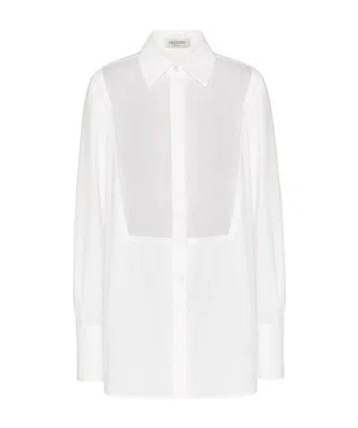 Valentino Long Sleeve Button-down Shirt In White