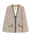 Valentino Houndstooth Tie-detail Blazer In Brown
