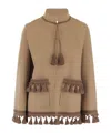 Valentino Cappotto In Misto Lana Cammello  Donna In Brown