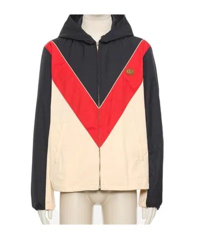 VALENTINO VALENTINO VLOGO PATCH HOODED WINDBREAKER