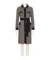Valentino Womens Avorio Nero Gingham-pattern Wool And Cashmere-blend Coat In Black