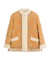 Valentino Embroidered Leather Jacket In Brown