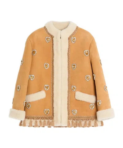 Valentino Long Sleeve Coat In Brown