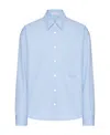 Valentino Garavani Vlogo Signature Cotton Shirt In Blue