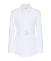 Valentino White Long-sleeve Cotton Shirtdress In White