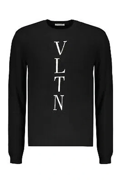 Pre-owned Valentino Long Sleeve Crew-neck Sweater In Black