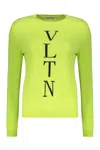 Valentino Crew Neck Long Sleeve Sweater In Green