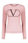 Valentino Long Sleeve Crew-neck Sweater In Multi
