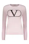 Valentino Long Sleeve Crew-neck Sweater In Purple