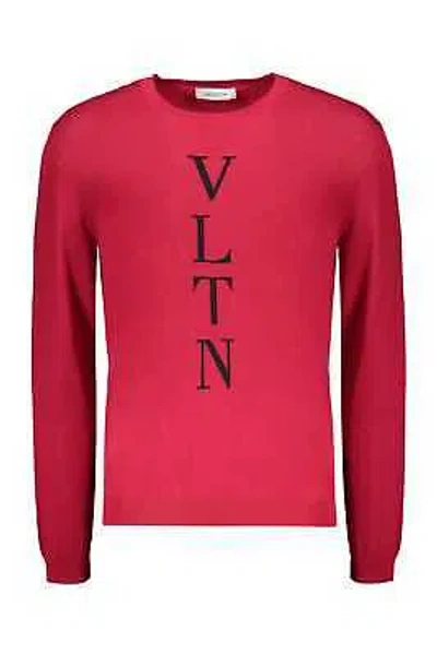Pre-owned Valentino Long Sleeve Crew-neck Sweater In Red-purple Or Grape