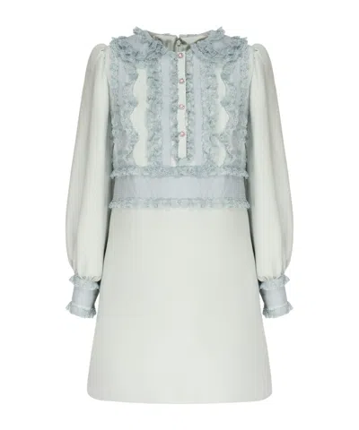 VALENTINO VALENTINO RUFFLED LONG-SLEEVED DRESS