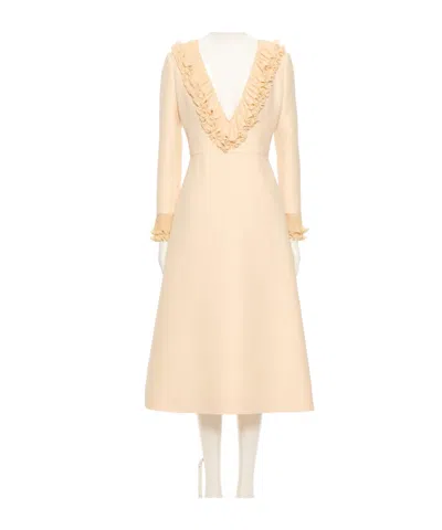 Valentino Long Sleeve Dress In Neutral