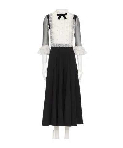 Valentino Long Sleeve Dress In Black