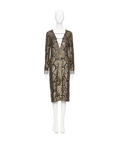 Valentino Long Sleeve Dress In Multi