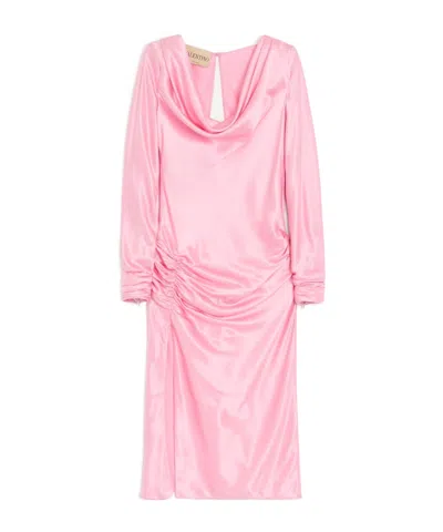 Valentino Long Sleeve Dress In Pink