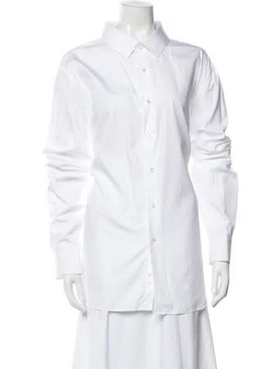 Pre-owned Valentino Long Sleeve Dress Shirt In White