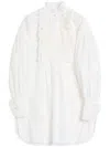 Valentino Long Sleeve Dress In White