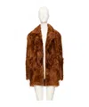 Valentino Genuine Curly Shearling Coat In Multi