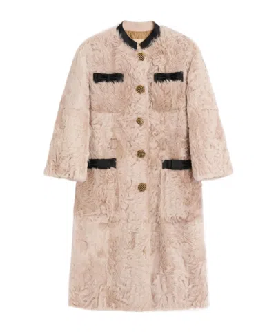 Valentino Long Sleeve Fur In Multi