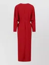 Valentino Donna Long Sleeve Blouson Silk Cady Couture Dress In Red
