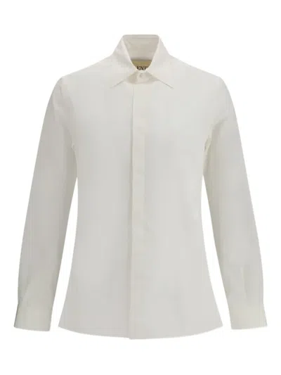 Valentino Rockstud Untitled Cotton Shirt In Neutral