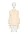 Valentino Chemise En Jacquard De Soie Toute La V Femme Bouleau 48 In Birch Color