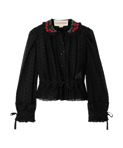 Valentino Long Sleeve Shirt In Black