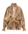 Valentino Patterned Lurex Blouse In Brown