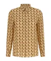 Valentino Garavani Petit Charles Print Shirt Shirt And Blouse White In Brown